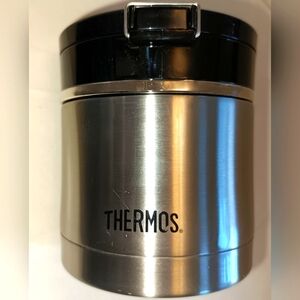 Thermos Vacuum Insulated Food Jar, 10 oz Black & Silver Never Used